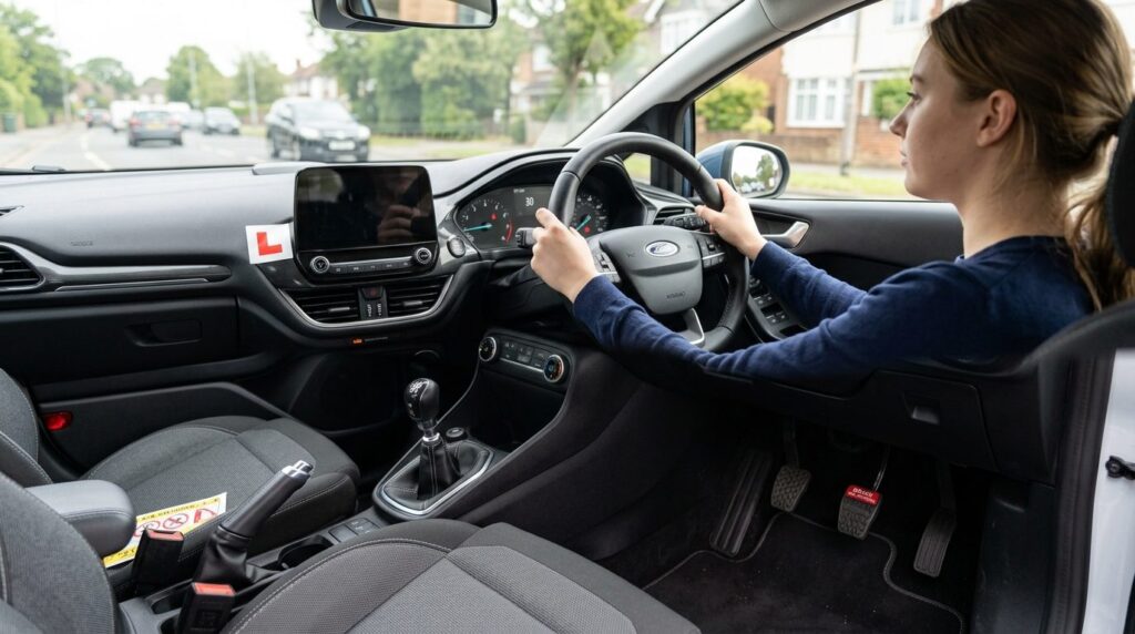 Dashboard i bilens interiør set fra førerplads.